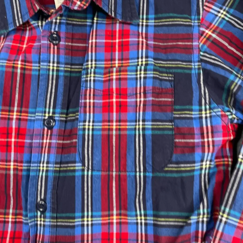 Osh Kosh B'Gosh Long Sleeve Button Up Shirt Tartan Plaid Casual Classic Size 7